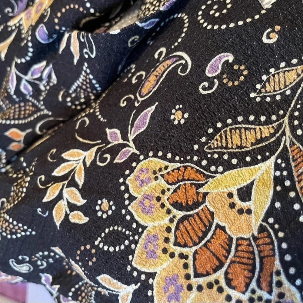 Michael Stars Women’s Alexei Printed Tie Neck Blouse 1X Diamond Jacquard NWT - Picture 11 of 12